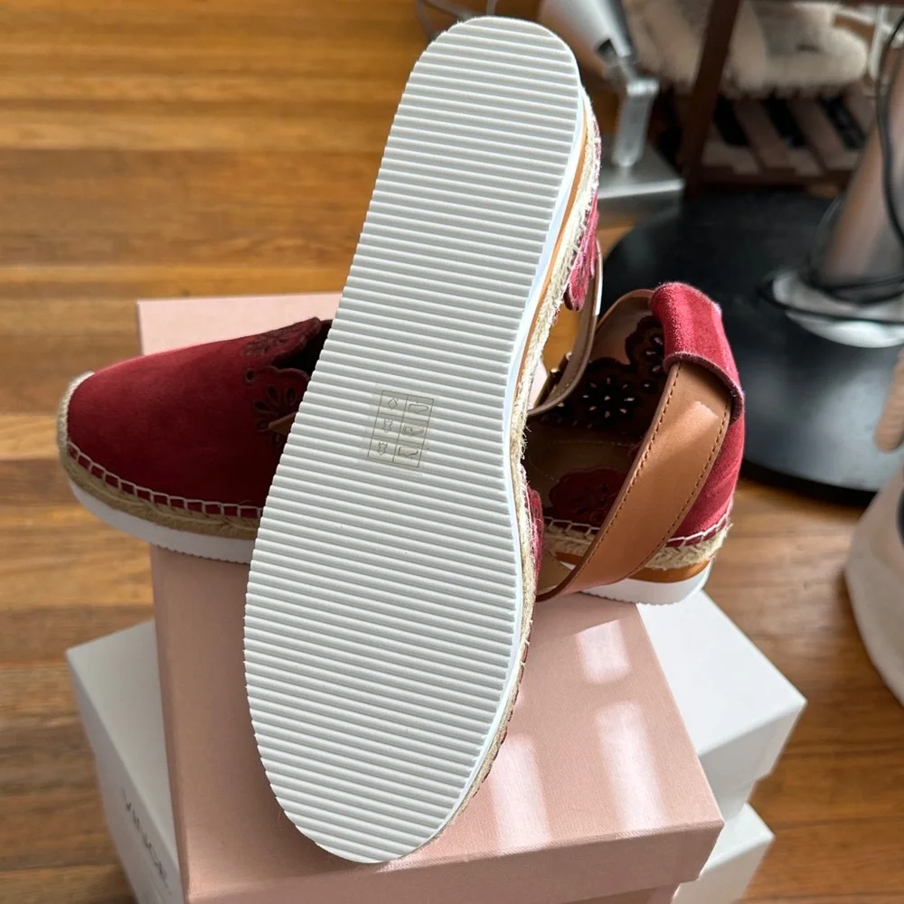 See by Chloe Red Espadrille Sandals - NEW